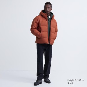 Uniqlo 3D Cut Seamless Down Muške Parka Narančaste | 7983-JGCFA