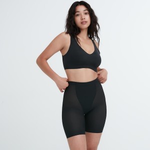 Uniqlo AIRism Support Body Shaper Unlined Half Ženske Kratke Hlače Crne | 1425-AHKVC