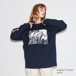 Uniqlo Chainsaw Man × Kosuke Kawamura UT Ženske Majice Tamnoplave | 2476-FYGIM