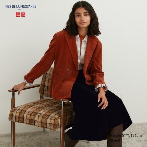 Uniqlo Corduroy Double-Breasted Ženske jackets Smeđe | 6215-DGLWU