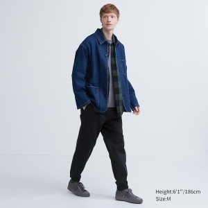 Uniqlo Cotton Relaxed Muške Jogger Hlače Crne | 0827-BJLUC