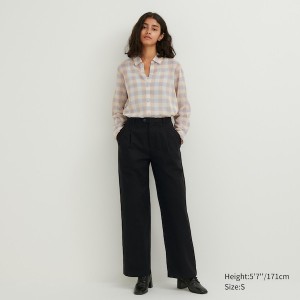 Uniqlo Cotton Sheer Checked Long-Sleeve Ženske Košulje Bež | 9457-IYKCG