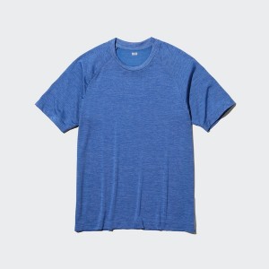 Uniqlo DRY-EX Crew Neck Short-Sleeve Muške Majice Plave | 5162-OADVE