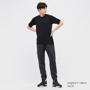 Uniqlo DRY-EX Crew Neck Short-Sleeve Muške Majice Crne | 3098-WXFVJ