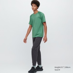 Uniqlo DRY-EX Crew Neck Short-Sleeve Muške Majice Zelene | 0753-RNFQH