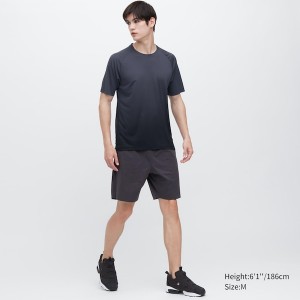 Uniqlo DRY-EX Crew Neck Short-Sleeve Muške Majice Crne | 7841-WFAPT