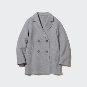 Uniqlo Double Face Short Ženske Kaputi Sive | 9521-LQUGY