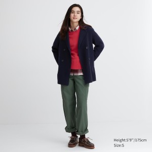 Uniqlo Double Face Short Ženske Kaputi Tamnoplave | 3016-JLAQY