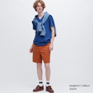 Uniqlo Dry Color V-Neck Short-Sleeve Muške Majice Bijele | 4069-TNFWP