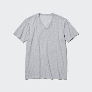 Uniqlo Dry Color V-Neck Short-Sleeve Muške Majice Crvene | 3987-XLBCP