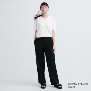 Uniqlo Dry Color V-Neck Short-Sleeve Ženske Majice Bijele | 7054-OEKNZ