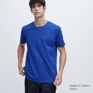 Uniqlo Dry Crew Neck Short-Sleeve Color Muške Majice Plave | 8971-SNVIC