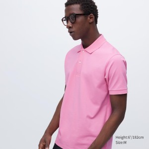 Uniqlo Dry Pique Short-Sleeve Muške Majice Roze | 4506-SLMEH