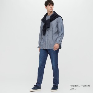 Uniqlo EZY Ultra Stretch Muške Traperice Plave | 3109-GJFWZ