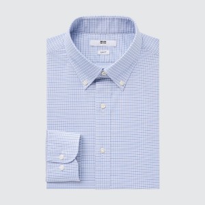 Uniqlo Easy Care Checked Stretch Slim-Fit Long-Sleeve Muške Košulje Ljubičaste | 5367-KJGDI