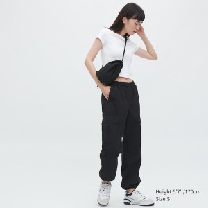 Uniqlo Easy Cargo Ženske Hlače Crne | 6123-JNXQH