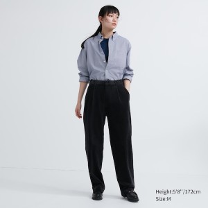 Uniqlo Extra Fine Cotton Broadcloth Checked Long-Sleeve Ženske Košulje Plave | 8605-OJLAF