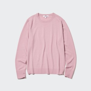 Uniqlo Extra Fine Merino Crew Neck Long-Sleeve Ženske Džemperi Plave | 5231-RQLDM