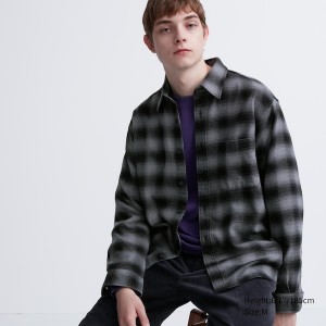 Uniqlo Flannel Checked Long-Sleeve Muške Košulje Sive | 2197-UMACP