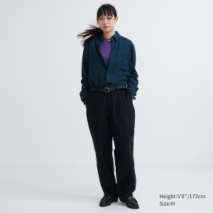 Uniqlo Flannel Checked Long-Sleeve Ženske Košulje Tamno Zelene | 8604-PFTGU