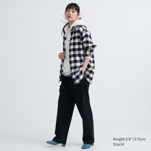 Uniqlo Flannel Checked Long-Sleeve Ženske Košulje Plave | 7406-DIYNR