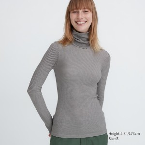 Uniqlo HEATTECH Extra Warm Seamless Turtleneck Ženske Majice Sive | 7869-RUGTE