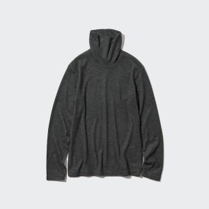 Uniqlo HEATTECH Fleece Turtleneck Long-Sleeve Ženske Majice Tamno Sive | 5826-VUBWS