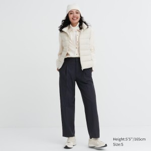 Uniqlo HEATTECH Plisirana Tapered Ženske Hlače Tamnoplave | 0471-EBUXW