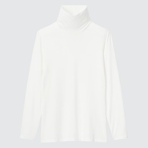 Uniqlo HEATTECH Turtleneck Long-Sleeve Ženske Majice Bijele | 5207-SPUKD