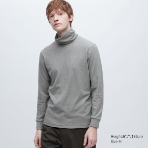 Uniqlo HEATTECH Ultra Warm Turtleneck Long-Sleeve Muške Majice Sive | 8430-YEWNI