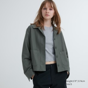 Uniqlo Jersey Relaxed Ženske jackets Maslinasto Zelene | 7234-TYAKJ