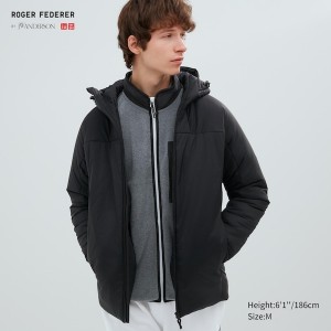 Uniqlo Light Warm Podstavljena Muške Parka Crne | OCSWNK-809