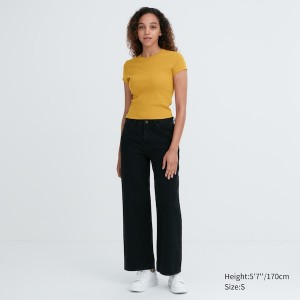 Uniqlo Mini Short-Sleeve Ženske Majice Žute | 3840-NKBEO