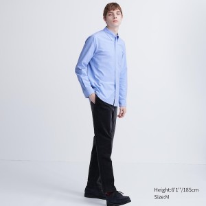 Uniqlo Oxford Slim-Fit Long-Sleeve Muške Košulje Bijele | 9460-DNJTU