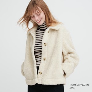 Uniqlo Pile-Lined Fleece Ženske jackets Bijele | 9186-SQYPZ