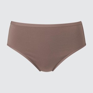 Uniqlo Plain High-Rise Ženske Gaćice Smeđe | 6705-OYRGW