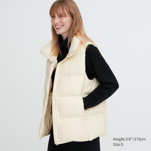 Uniqlo Powder Soft Down Ženske Prsluk Bijele | 6850-WADHT