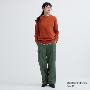 Uniqlo Premium Lambswool Crew Neck Long Sleeve Ženske Džemperi Narančaste | 8457-VJCXD