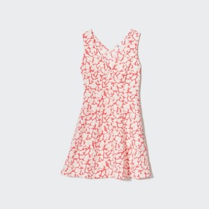 Uniqlo Printed V-Neck Sleeveless Mini Ženske Haljina Roze | 6784-SNKDH