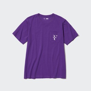 Uniqlo RF Short-Sleeve Graficke Muške Majice Ljubičaste | 9701-JTHOB