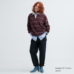 Uniqlo Rugger Long-Sleeve Ženske Polo Majica Bordo | 2941-FUVLM