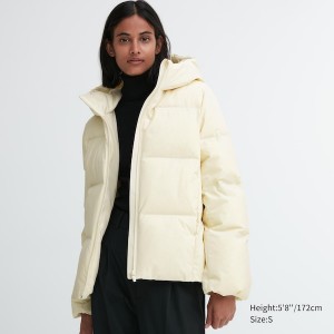 Uniqlo Seamless Down Ženske Parka Bijele | 3601-VJQBK