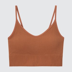 Uniqlo Seamless Half Camisole Ženske Grudnjaci Smeđe | 9872-XGASZ