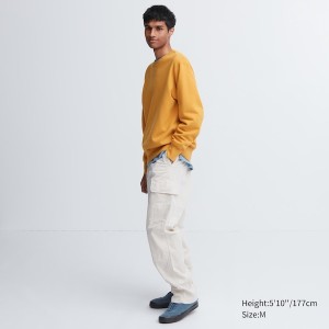 Uniqlo Side-Stripe Muške Dukserice Žute | 6257-QLJCU