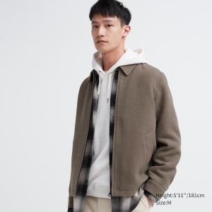 Uniqlo Single Collar Short Blouson Muške jackets Smeđe | PVFJLH-524