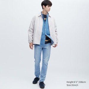 Uniqlo Slim-Fit Muške Traperice Nebeskoplave | 8593-EUGXZ