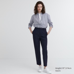 Uniqlo Smart Ankle Ženske Hlače Tamnoplave | 0216-EPAQL
