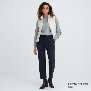 Uniqlo Smart Brushed Ankle Ženske Hlače Tamnoplave | 7091-XTNVF