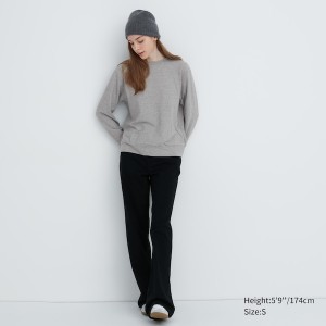Uniqlo Soft Pletene Fleece Crew Neck Long-Sleeve Ženske Majice Bijele | 4619-GJTZN