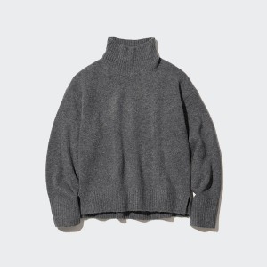 Uniqlo Souffle Yarn High Neck Long-Sleeve Ženske Džemperi Sive | 8739-RAUKO